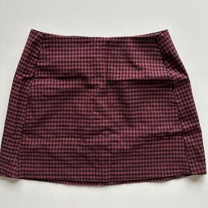 Red Gingham Mini Skirt